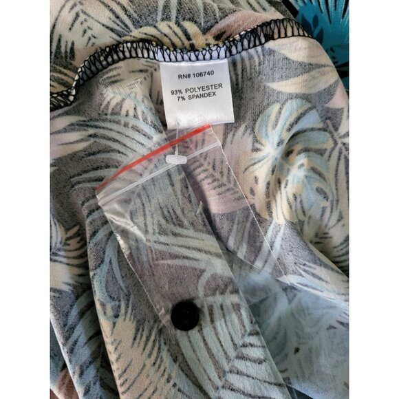 NWOT Serengeti Multicolor Tropical Hawiian Print 3/4 Sleeve Tunic Top Sz L - Picture 6 of 6